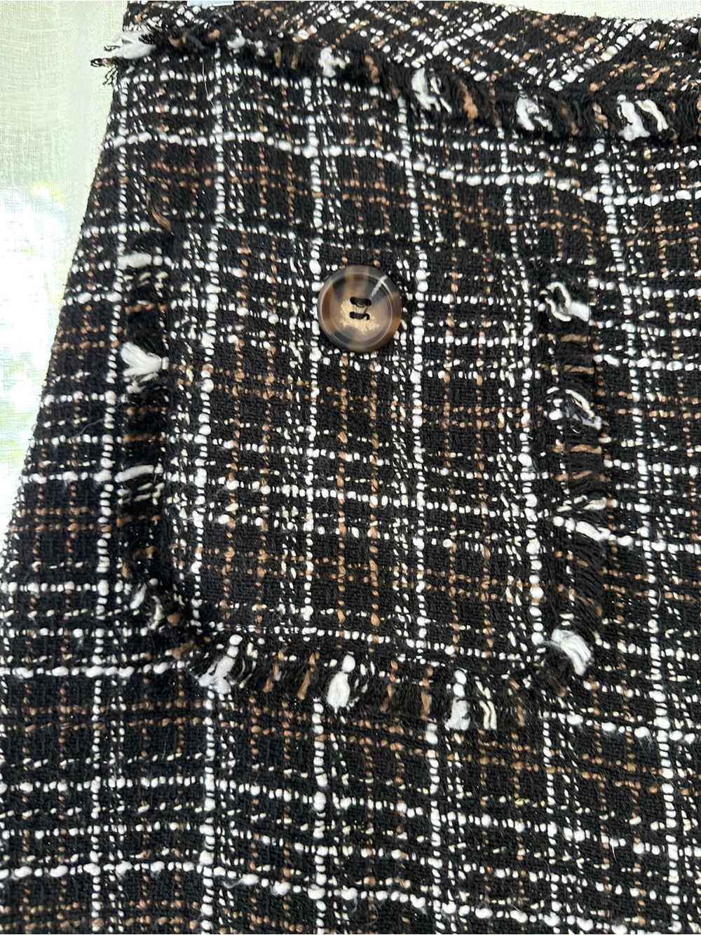 Day to Day Pepper Black and White Tweed Button-Front Mini Skirt - Picture 4 of 4